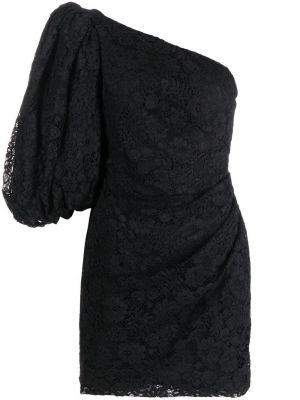 Кружевное ажурное платье мини на шнуровке Pinko, черное