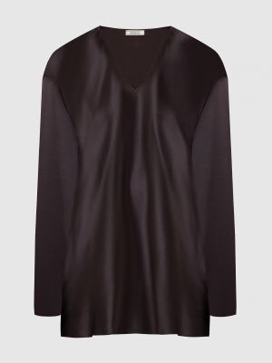 Шелковая блузка Nina Ricci коричневая