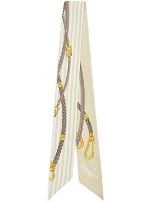 Hedvábný šál s potiskem Versace béžový