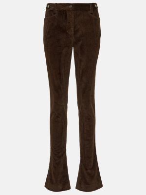 Manšestrové rovné kalhoty s nízkým pasem Dolce&gabbana hnědé