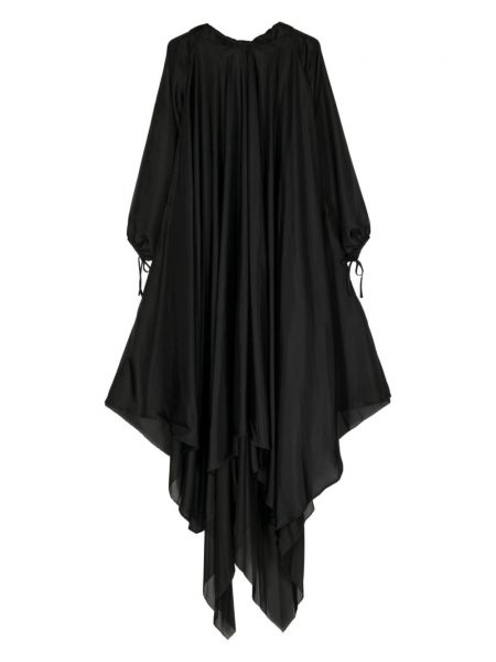 Asymetrické hedvábné koktejlové šaty Shanshan Ruan černé