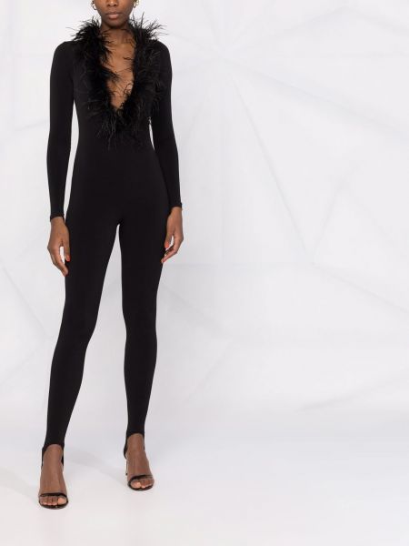 Beidseitig tragbare overall mit federn Atu Body Couture schwarz
