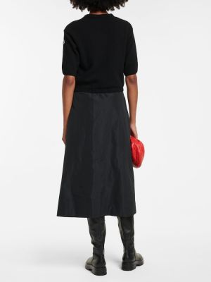 Gyapjú midi ruha Moncler fekete