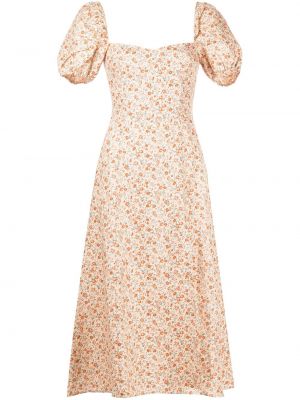 Trykt floral dress Reformation oransje