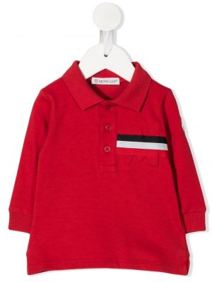 Polo a righe Moncler Enfant rosso