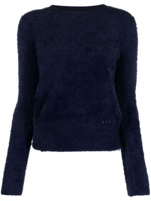Плетен вълнен пуловер Patrizia Pepe синьо