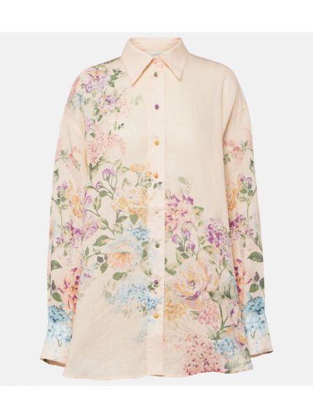 Camisa de lino de flores Zimmermann