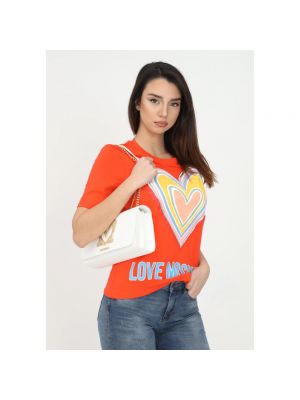 Koszulka Love Moschino pomarańczowa