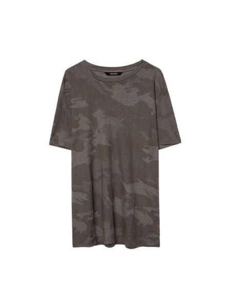 Leinen t-shirt mit camouflage-print Zadig & Voltaire grün