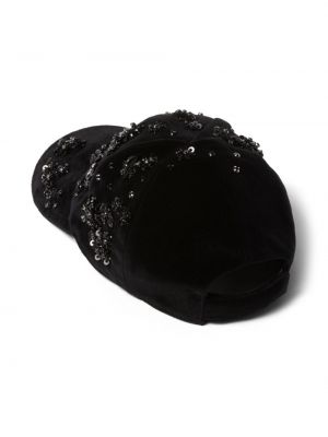 Aksamitna czapka z daszkiem Miu Miu czarna