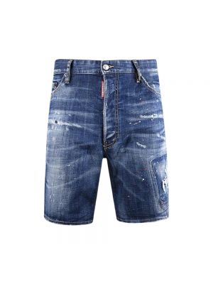 Szorty jeansowe z wysoką talią Dsquared2 niebieskie