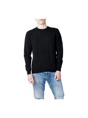 Dzianinowy sweter z okrągłym dekoltem Antony Morato czarny