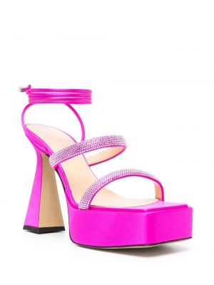 Sandales ar kristāliem Mach & Mach rozā