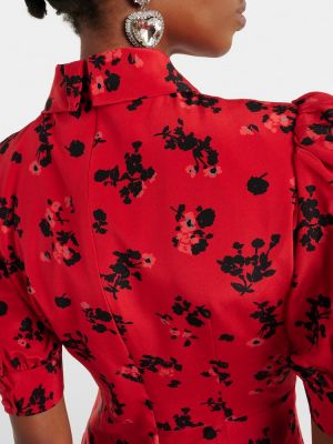Svilena midi obleka Alessandra Rich rdeča