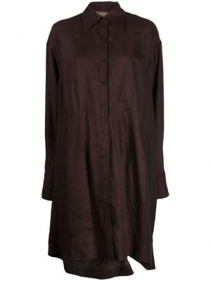 Φόρεμα σε στυλ πουκάμισο ντραπέ Ziggy Chen καφέ