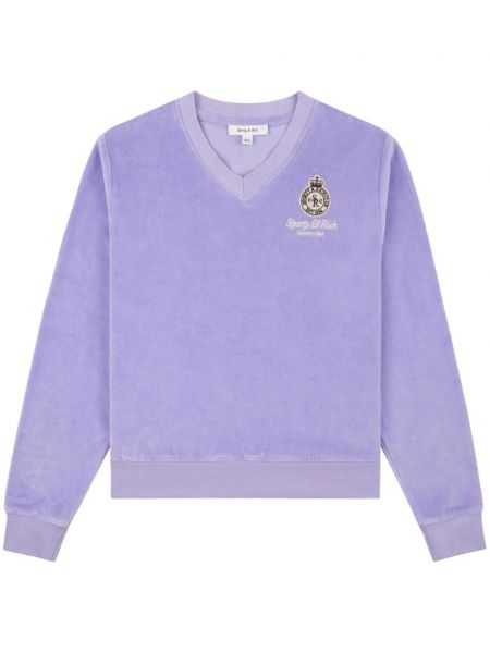 Tricou de catifea Sporty & Rich violet