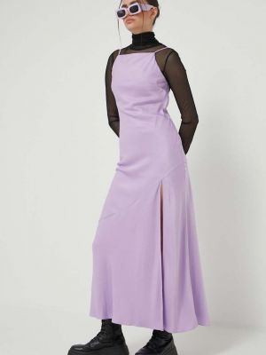 Sukienka długa dopasowana Abercrombie & Fitch fioletowa