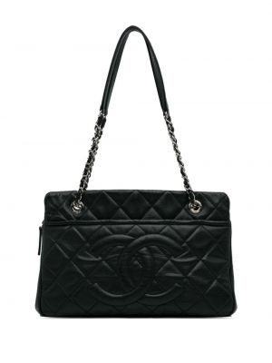 Prešívaná nákupná taška Chanel Pre-owned čierna