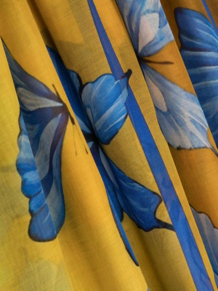 Mustriline lilleline narmastega sall D'aniello sinine