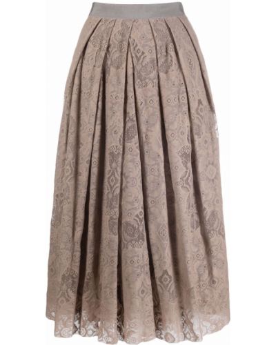 Falda midi plisada Fabiana Filippi gris