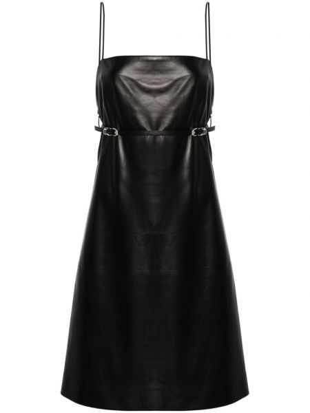 Кожена рокля с презрамки Givenchy черно