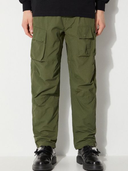 Jednobarevné cargo kalhoty Maharishi zelené