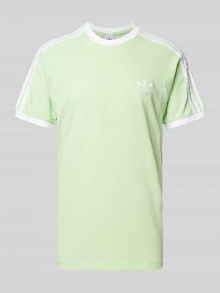 Koszulka w paski bawełniana Adidas Originals zielona