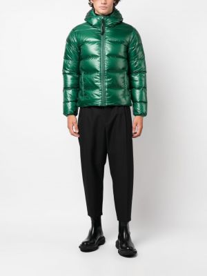 Péřová bunda na zip z peří Aspesi zelená