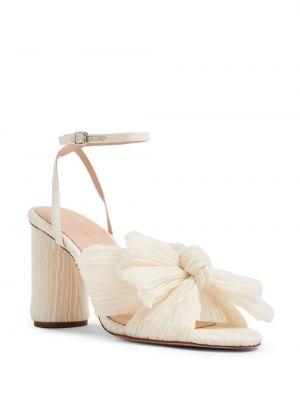 Plisované sandály s mašlí Loeffler Randall bílé