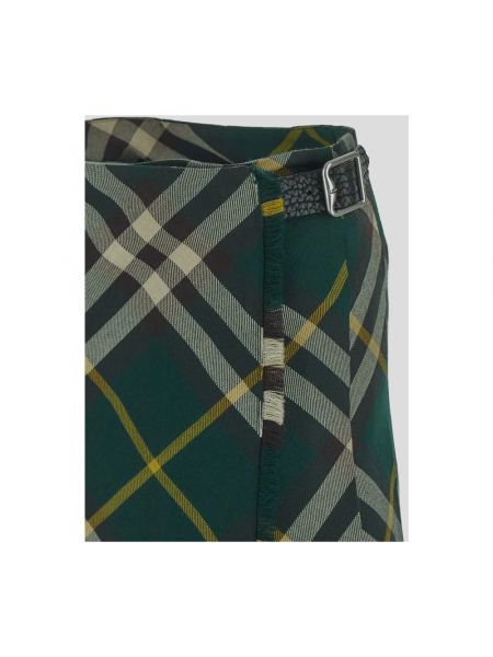 Mini falda de lana a cuadros Burberry verde