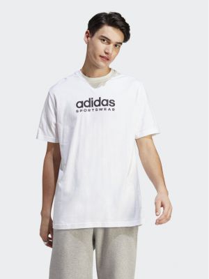 Tricou cu croială lejeră Adidas alb