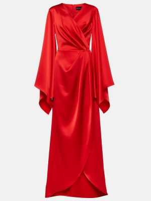 Saténové dlouhé šaty Rasario červená