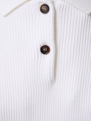 Suéter de algodón de punto Brunello Cucinelli blanco