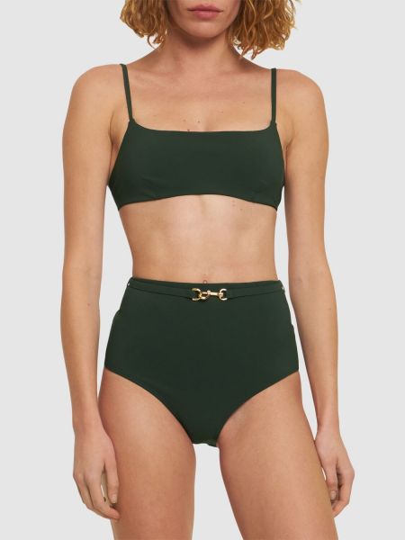 Bikini cu talie înaltă Tory Burch verde