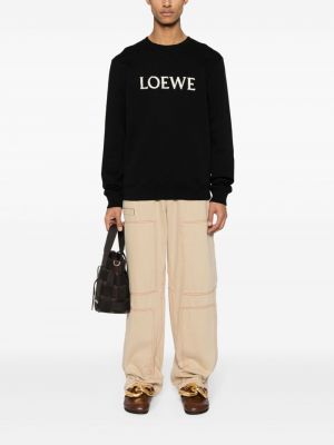 Medvilninis siuvinėtas džemperis Loewe juoda