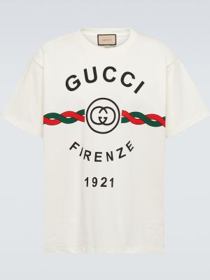 Oversized jersey pamut póló Gucci - fehér
