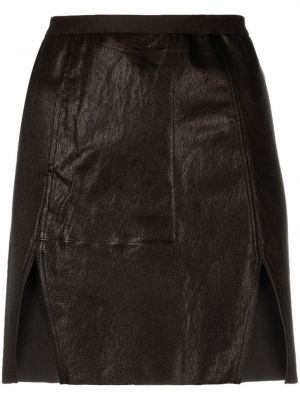 Δερμάτινη φούστα Rick Owens μαύρο