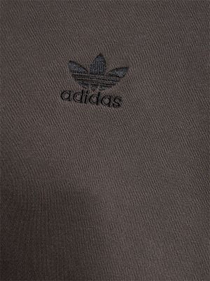 Oversize kokvilnas kapučdžemperis Adidas Originals pelēks