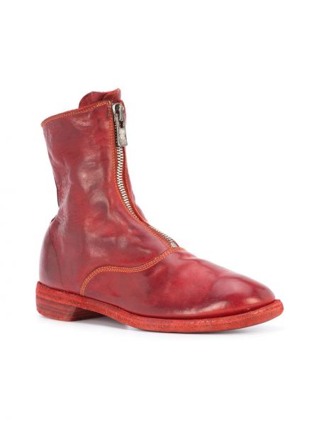 Kotníkové boty na zip Guidi červené
