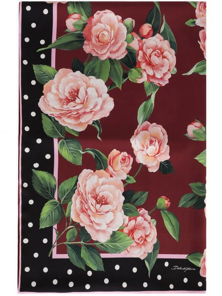 Bufanda de flores con estampado Dolce & Gabbana rojo