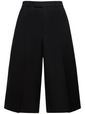 Pantalones de lana de seda Gucci negro