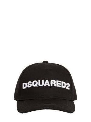 Puuvilla brodeerattu lippalakki Dsquared2 musta