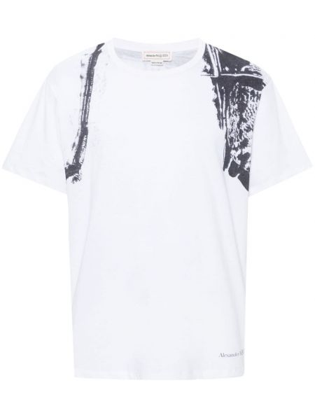 Bavlněné tričko s potiskem s abstraktním vzorem Alexander Mcqueen