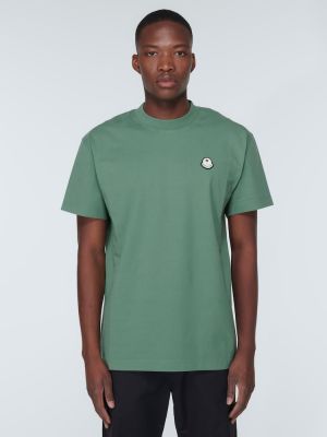 Bavlněné tričko jersey Moncler Genius zelené