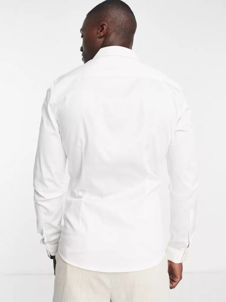 Атласная приталенная рубашка Asos белая