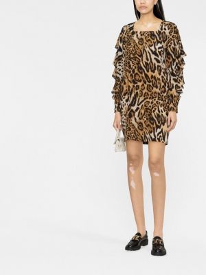 Kleid mit print mit leopardenmuster Boutique Moschino braun