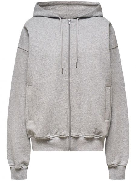 Pamučna hoodie s kapuljačom s patentnim zatvaračem 12 Storeez siva