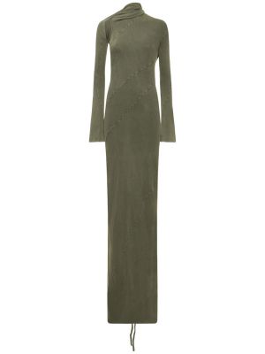 Sukienka długa bawełniana z dżerseju Ottolinger zielona