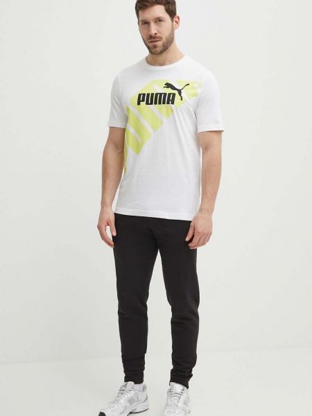 Pamučna majica s printom Puma bijela