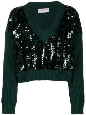 Sweter z cekinami Ermanno Firenze zielony